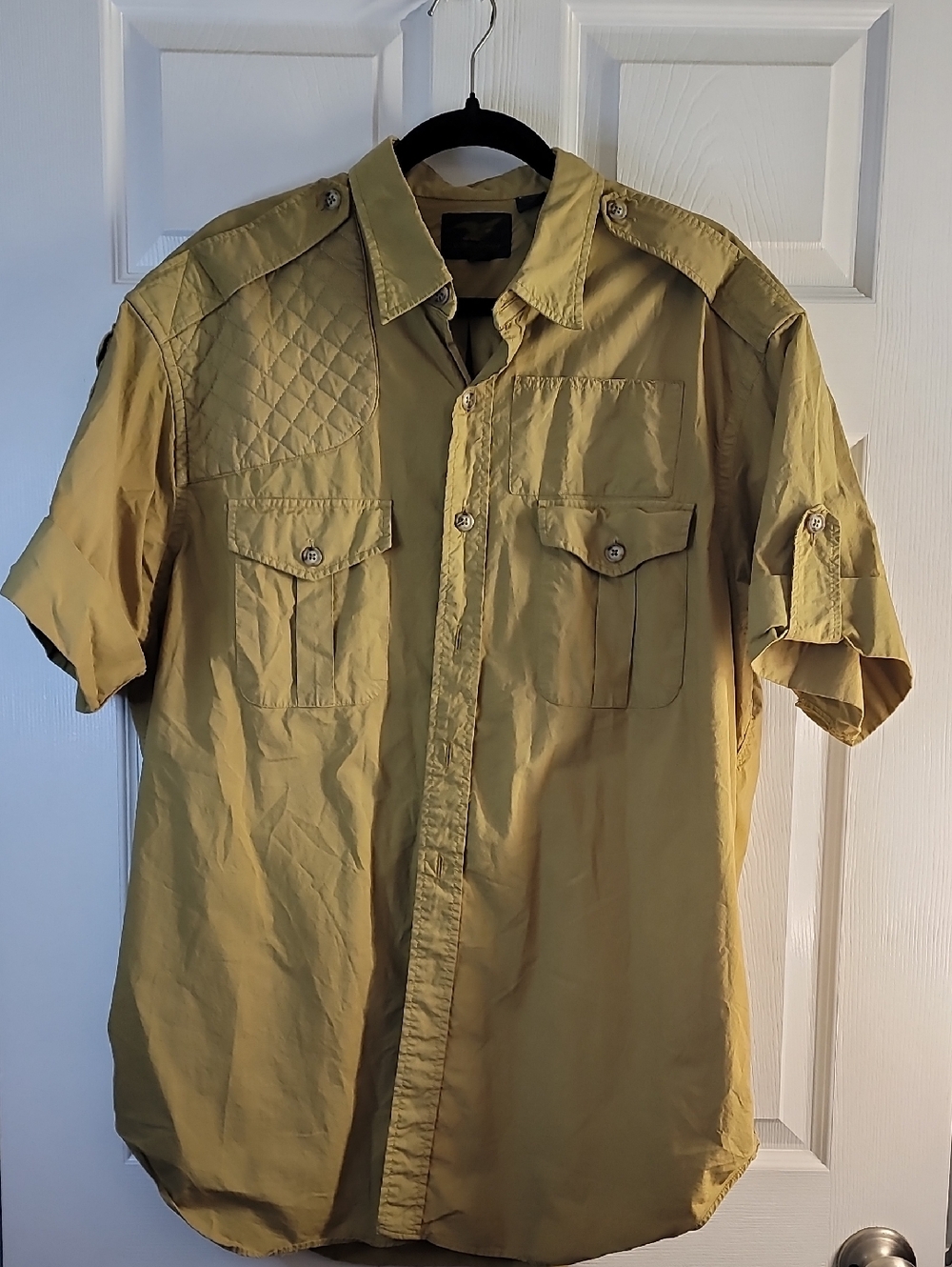Men's Casual Short Sleeve Button-Down Shirt - Khaki